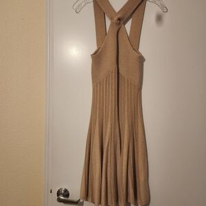 Express Beige Knit Dress with Cross Back